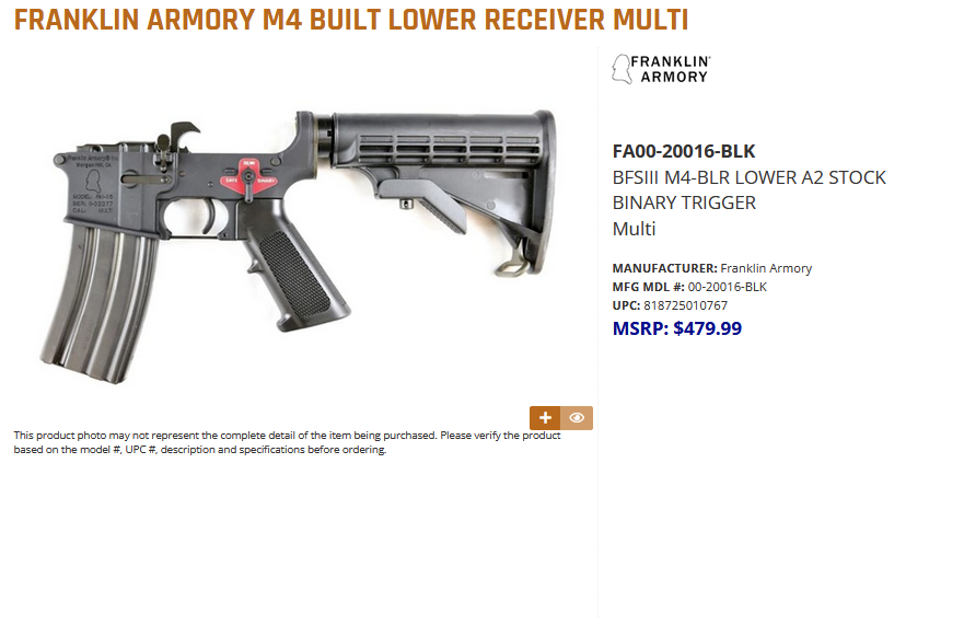Start your ar build off right franklin armory m4 complete lower w
